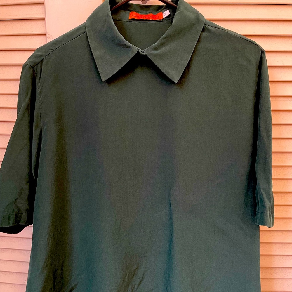 Roberta Freymann Dark Green Blouse Size XS